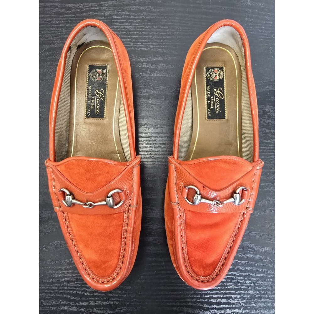 Gucci Loafer, Vintage, Red, Velvet/Patent, Size 35  good used condition - Picture 4 of 12